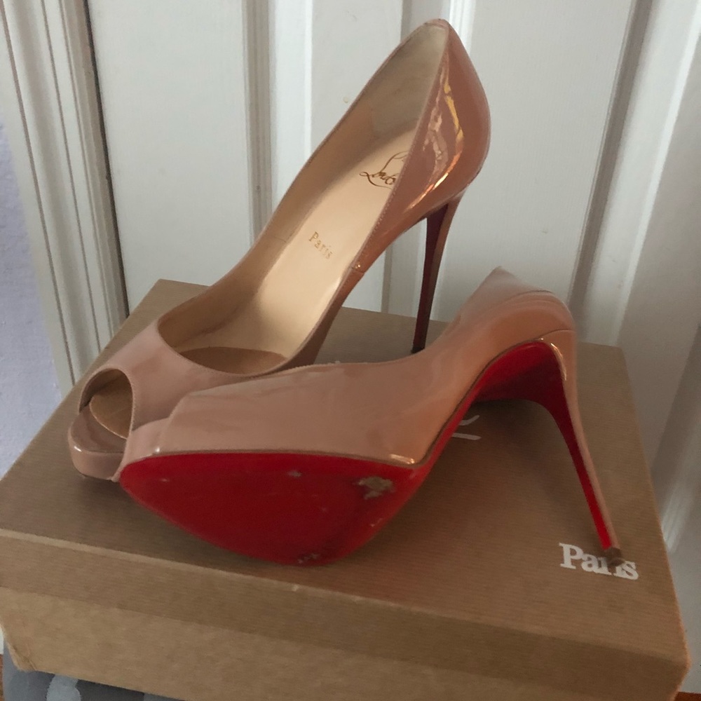 Christian Louboutin Nude Patent Leather Pumps